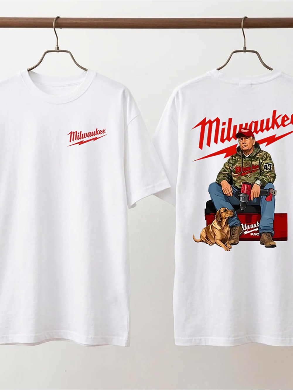 Milwaukee tool Workwear Graphic Tee With Dog - Unisex White